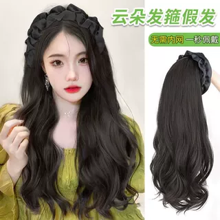 假发长直发女长发发箍一体时尚新款大波浪半头套自然卷发片