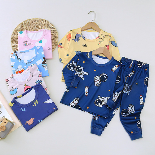 Children's autumn clothes, long johns, boys' German velvet thermal underwear, girls' thickened home clothes, children's clothing, medium and large children's base sets