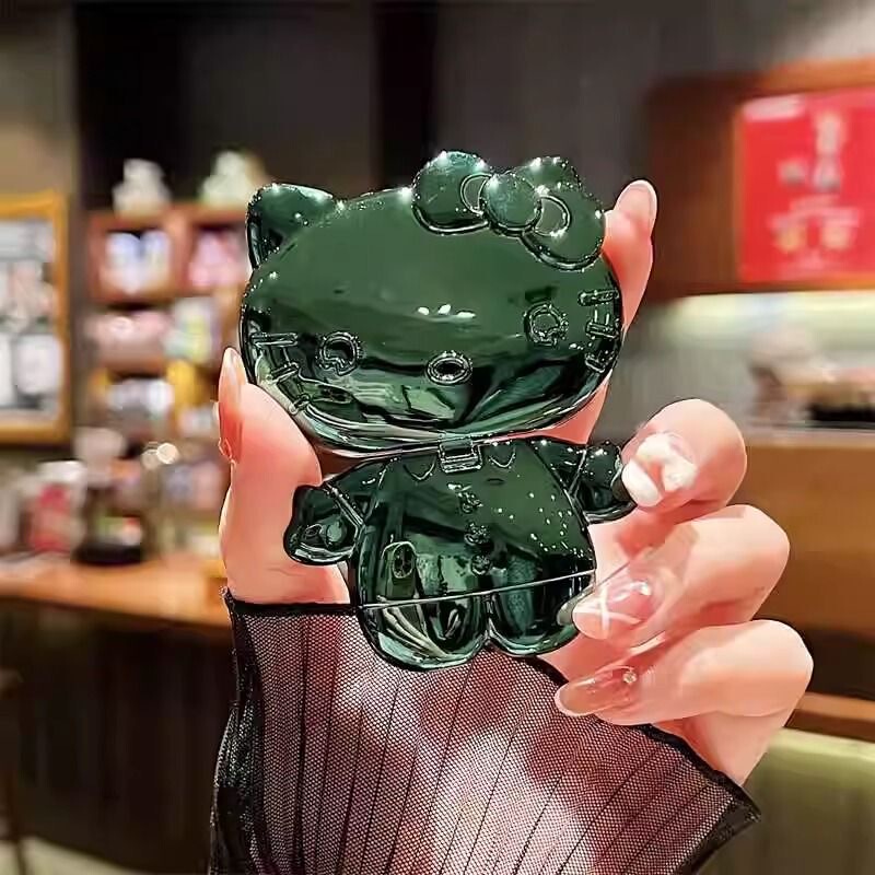電気メッキ漫画猫携帯電話ホルダー回転化粧鏡無地かわいいギフト DIY 携帯電話ケースアクセサリー素材|undefined