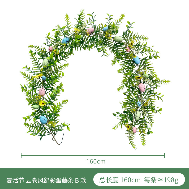 Huevo artificial agua hierba ratán Amazonas Pascua casa verde planta decoración colgante de pared huevo artificial guirnalda