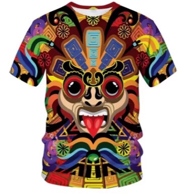 2026 Retro Men's T-Shirt with Mexican Aztec Totems, Summer Short-Sleeved 3D Printed Sports T-Shirt