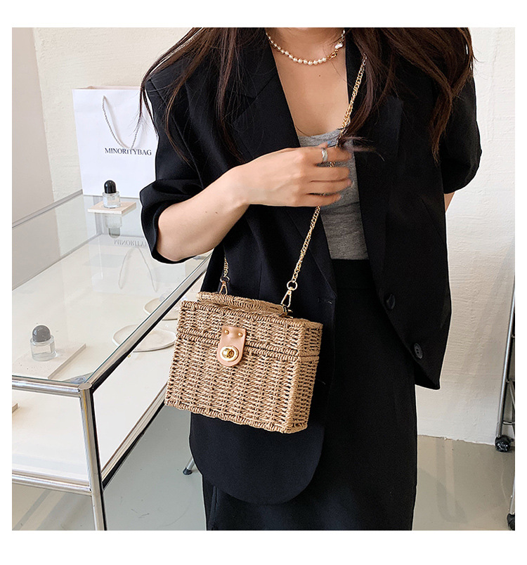 Streetwear Solid Color Square Buckle Square Bag display picture 3