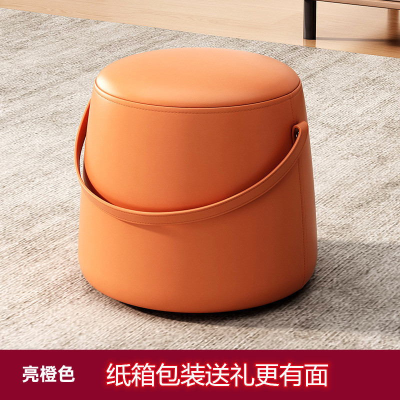 网红手提凳客厅实木千鸟格矮凳家用科技布茶几小板凳门口换鞋凳子|undefined