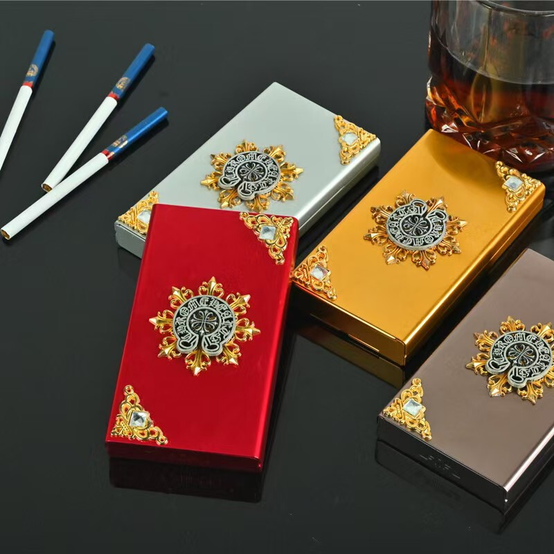 外贸批发跨境旋转皇冠烟盒细烟盒高颜值抗压香烟盒Cigarette Case|undefined
