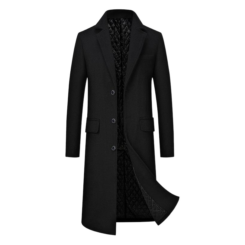 2023 Otoño e Invierno Nuevo abrigo de lana de los hombres de negocios largo sobrepintado abrigo de algodón abrigo de lana de los hombres