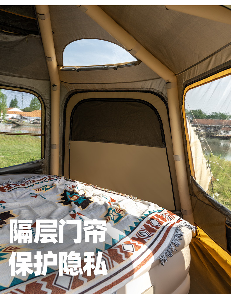 Explorer Car Rear Inflatable Tent Suv Outdoor Camping Overnight Sun Protection Rainproof Car Rear Tent No Setup Needed
