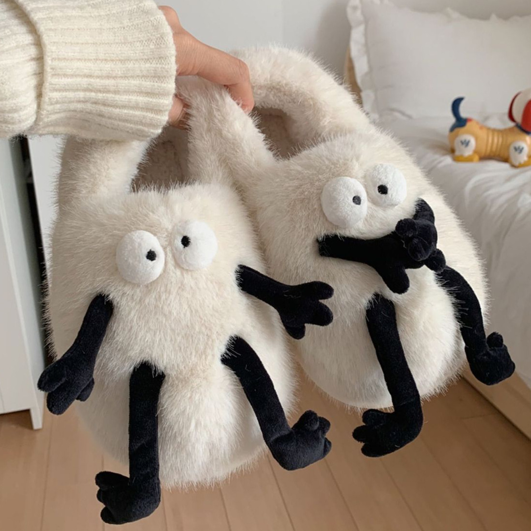 Creativo divertido bolsa talón pequeña Cerda zapatos de piel pareja hogar cálido antideslizante forro polar grueso inferior Zapatillas de algodón hombres y mujeres invierno