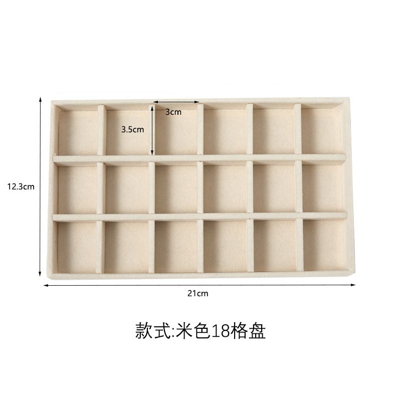 Bandeja de almacenamiento de joyas Bandeja de franela Pendientes Anillo Collar Caja de almacenamiento Caja de joyería Soporte