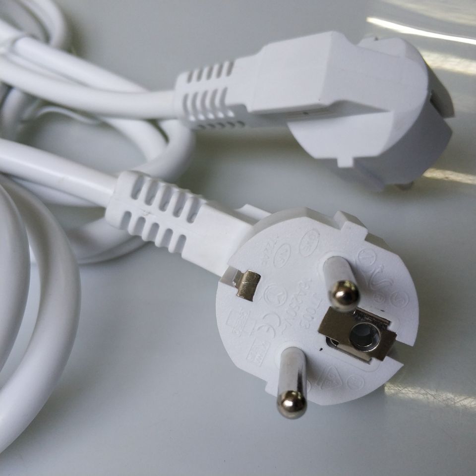 供应白色欧规插头 欧规电源线 白色欧标电源线 白色欧式电源线