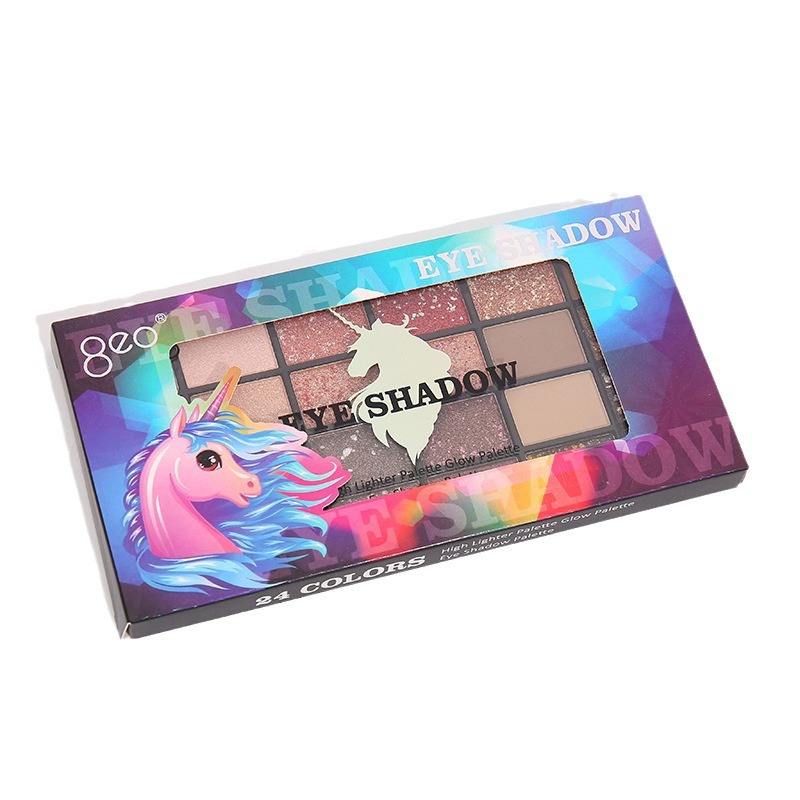 Internet celebridad unicornio Placa de sombra de ojos de 24 colores ins súper popular nicho alemán unicornio brillo fábrica de perlas al por mayor
