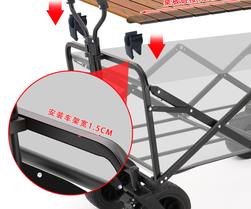 ✅ Accesorios de camping plegables al aire libre Pull Handle Push Conector Mesa Bolsa de almacenamiento Conexión de resorte de clip