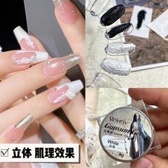 2024 New Style 3D Stone Nails Black and White Polished Nails with Stone Nails Modeling and Polishing Stone Nails without Washing