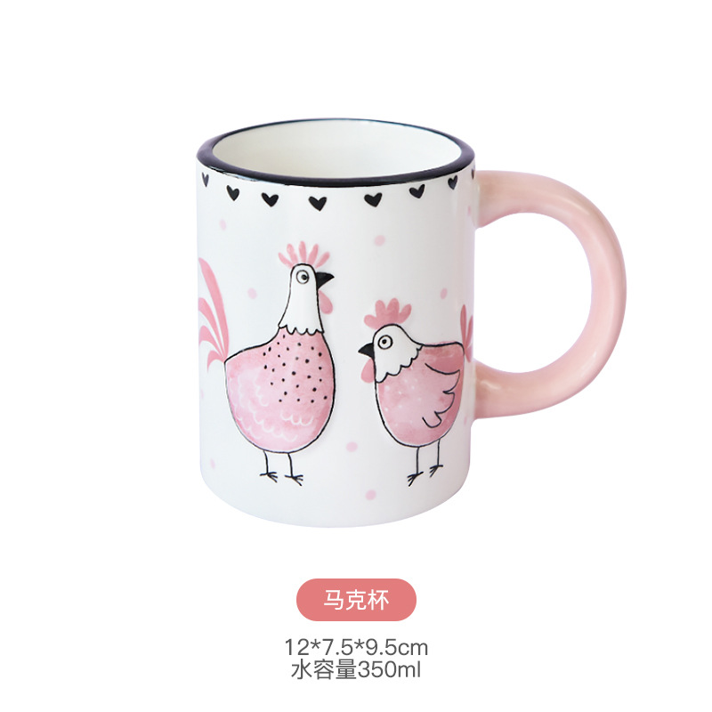 De estilo americano de Pascua vajilla plato de mantequilla plato creativo alivio pollo almacenamiento JAR tetera sellado frasco