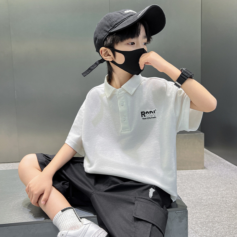 Boys' Polo Shirt Short-Sleeved T-Shirt Summer 2026 New Style Handsome Boy Tops Big Kidsren's Summer Half-Sleeved T-Shirt Set Boys' Polo Shirt Short-Sleeved T-Shirt Summer 2026 New Style Handsome Boy Tops Big Kidsren's Summer Half-Sleeved T-Shirt Set