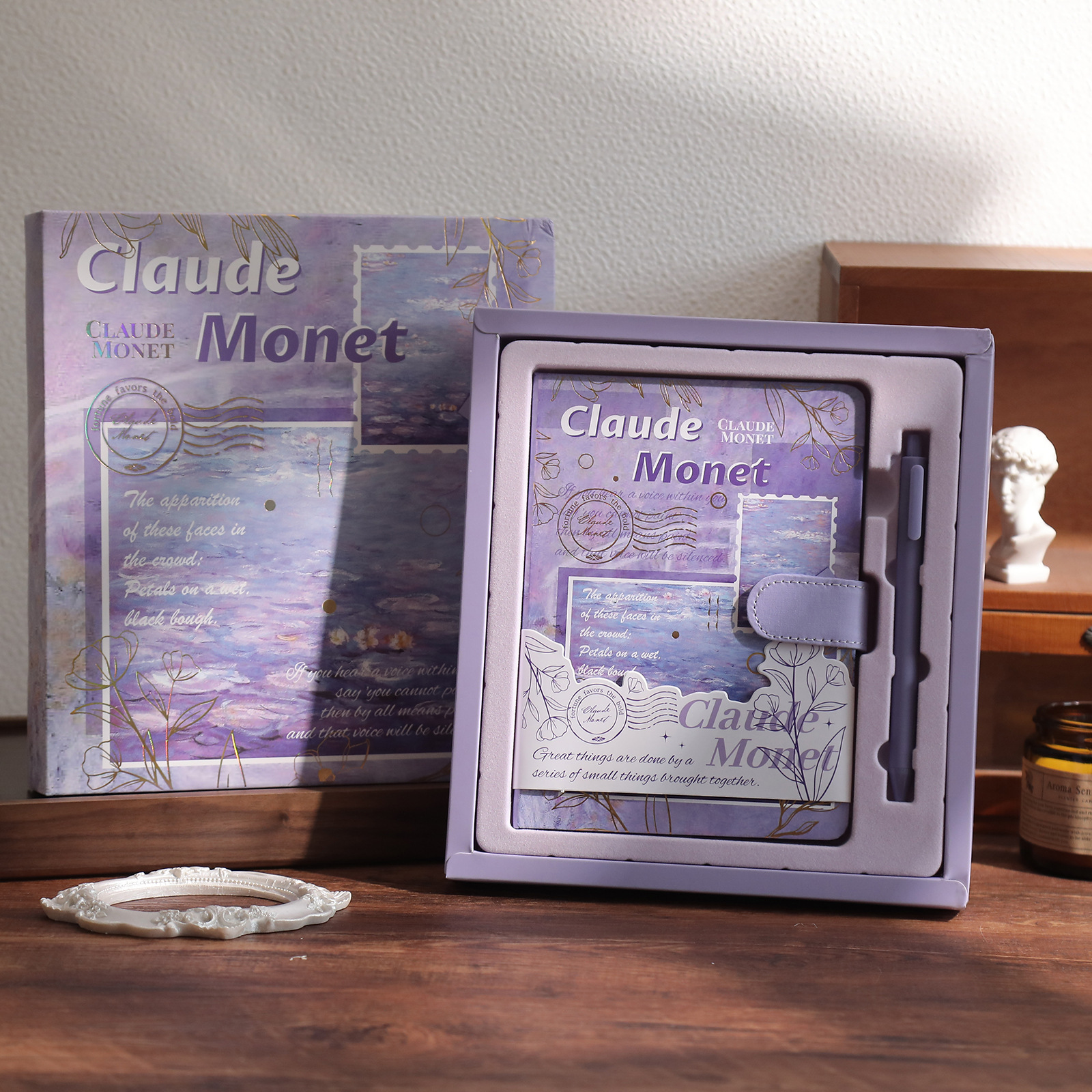 文芸手描き油絵ノートビジネス礼箱セットレトロPU磁気ボタン本手帳中学生お土産