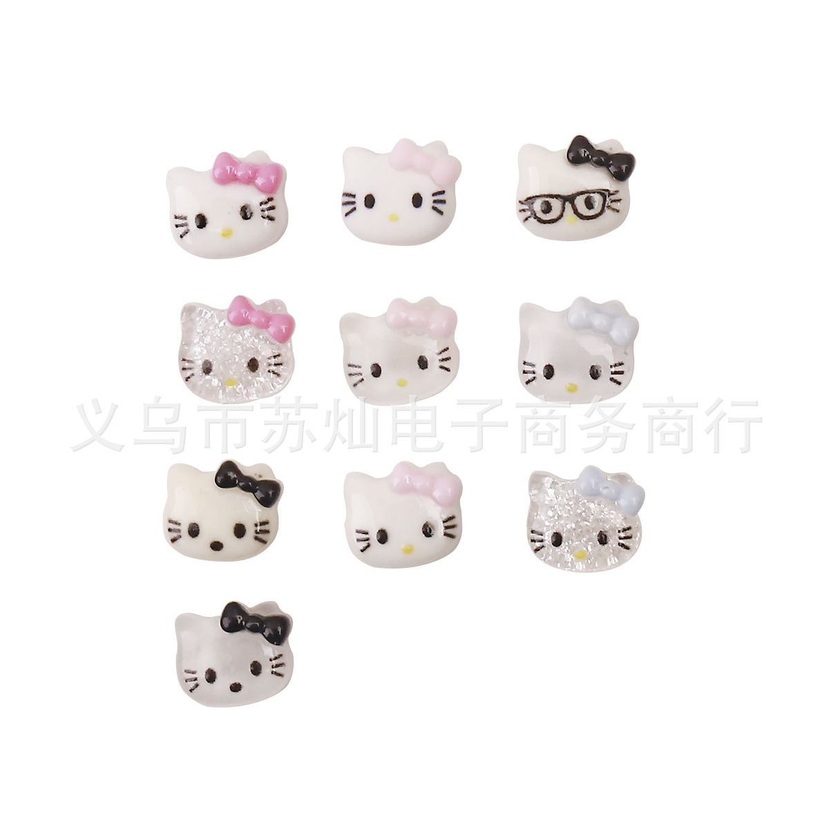 Nuevo hielo transparente resina tridimensional accesorios de dibujos animados uñas DIY crema pegamento caja del teléfono decoración gatito al por mayor KT gato