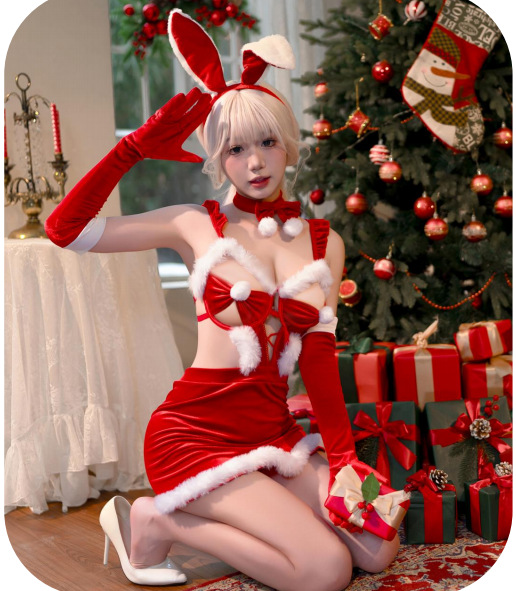 JISBOND 벨벳 중공 리본 크리스마스 드레스 S 사이즈 (JSY26S)