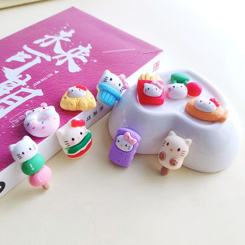Cartoon Snack Cat Series Resin Accessories Handmade diy Cream Glue Mobile Phone Case Hairpin Hair Accessories Shoe Buckle Sticker