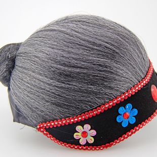 [Free Shipping] Matchmaker Headgear, Old Lady Wig, Wife Headgear, Ugly Woman, Grandma Performance, Ghost Woman