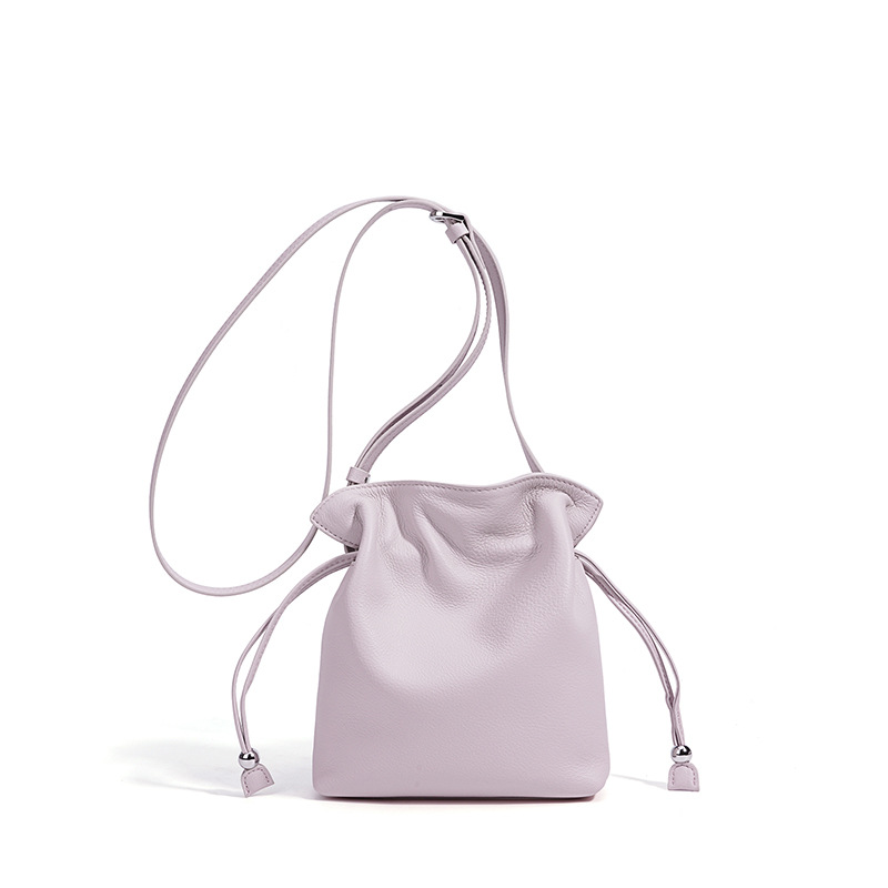 Cross-Border New Lucky Bag Phone Purse Simple Versatile Drawstring Cloud Bag Niche Luxury Genuine Leather Shoulder Crossbody Bag - Thumbnail 5