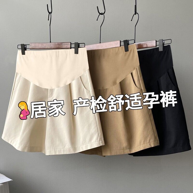 Maternity shorts for outer wear, petite wide-leg pants, pure cotton, 2026 new style leggings, summer wear for pregnant mothers, adjustable for summer