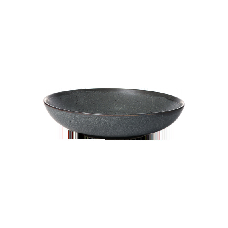 Juego de vajilla de cerámica mate de alta gama, platos planos y hondos, tazones redondos, estilo retro para hogar
