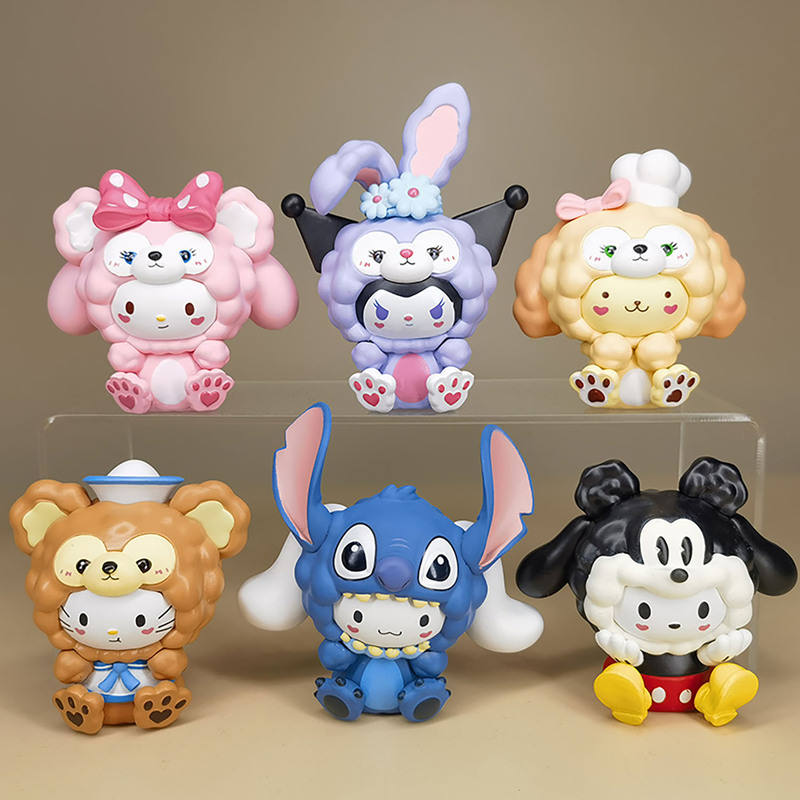 Sheep Meow Figure Series 7, 6 Models of My Melody Pudding Dog DIY Blind Box Live Stream Edition Gashapon Machine Model Display Figure Sheep Meow Figure Series 7, 6 Models of My Melody Pudding Dog DIY Blind Box Live Stream Edition Gashapon Machine Model Display Figure