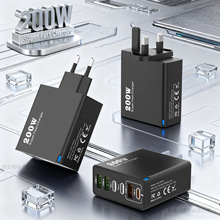 欧美英规私模充电器 跨境新款6合1多口手机快充头 多设备适配