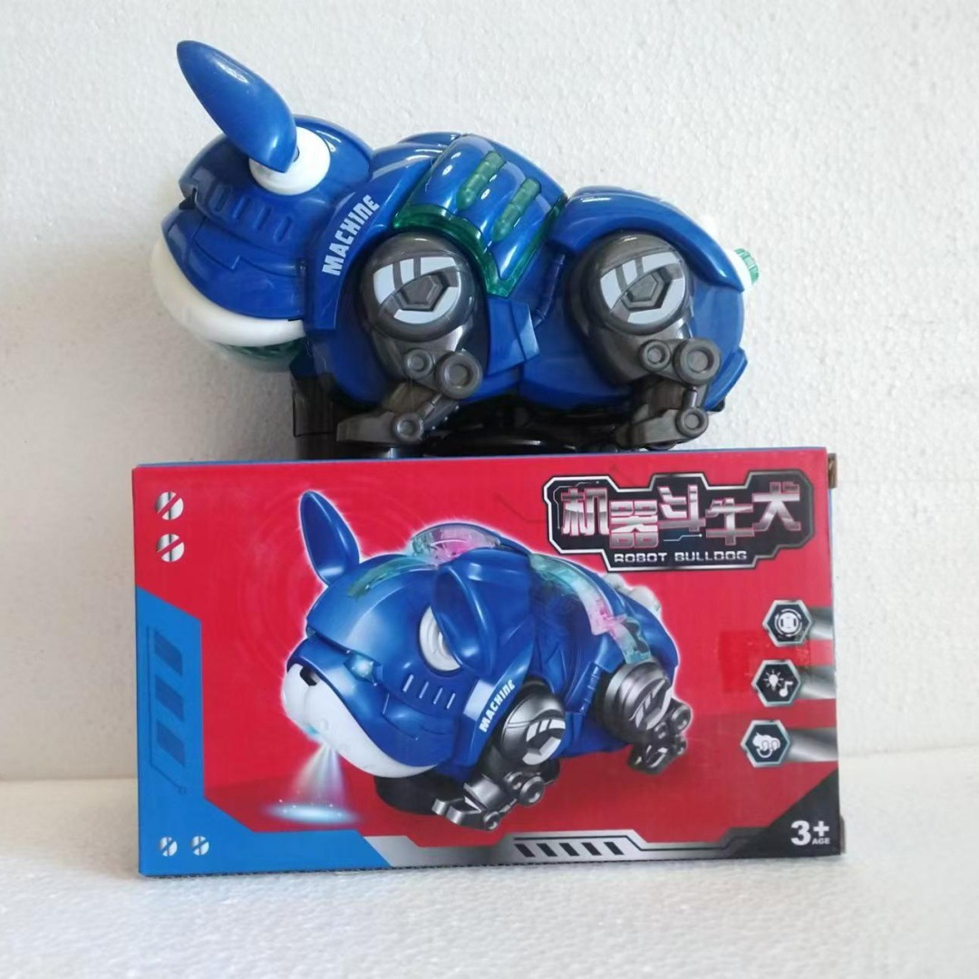 Nuevos productos transfronterizos, acrobacias universales eléctricas, perros robóticos giratorios, música, luces, perros violentos, juguetes rojos de Internet para niños eléctricos