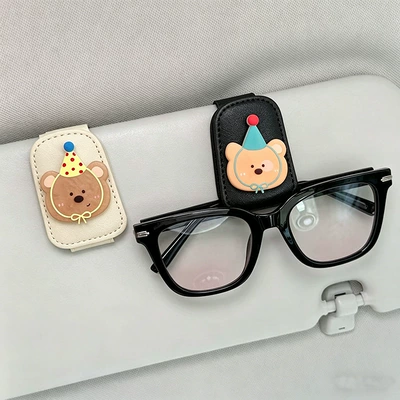 Storage, Bear-Shaped Sunglasses Holder Car Glasses Clip/Bill Clip