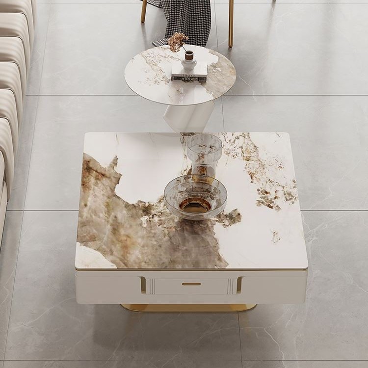 Mesa de centro, elevador, máquina de mahjong, mesa de comedor, todo en uno, hogar automático, lujo ligero, comida de placa de roca de Pandora moderna de alta gama