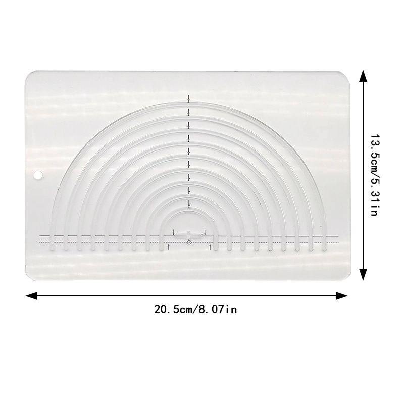 Diseño de prendas de vestir acrílico 90 ° regla de costura de tela de corte de tela doble regla de patrón de tela de corte