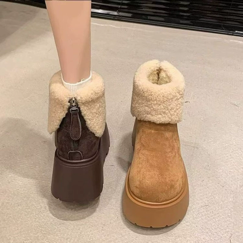 Keep warm fashionable high low boots platform, shoes