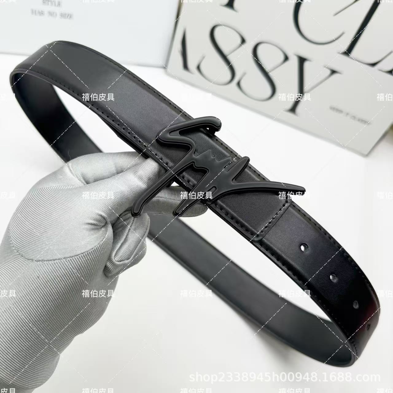 Other Smooth Leather Belt Black