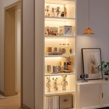 电视柜旁置物架落地书架客厅靠墙收纳柜过道简易柜子多层家用书柜