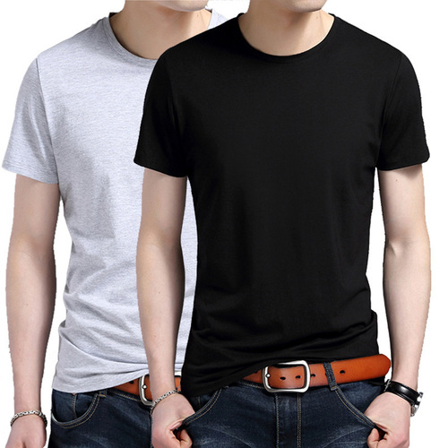 Men's New Short-Sleeve T-Shirt, Solid Color, Versatile Unisex, Loose-Fit, Crew Neck, Trendy Korean-Style Base Layer for Teens