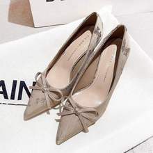 法式气质缎面感尖头细高跟鞋2025春秋新款新中式旗袍礼服单鞋