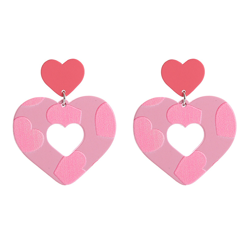 Moda Letra Forma De Corazón Arílico Barniz De Estufa Mujeres Pendientes De Gota 1 Par display picture 18