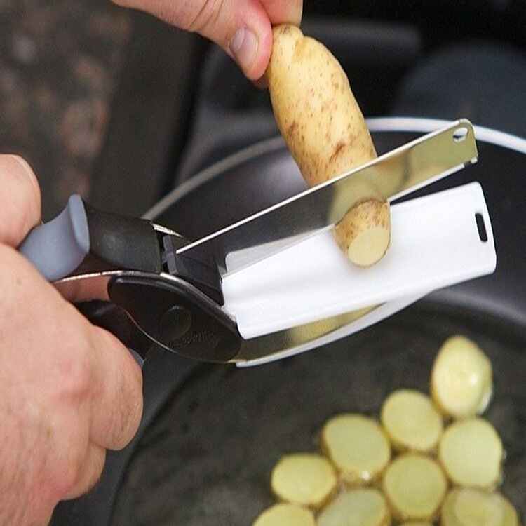 Kitchen Tools Food Scissors Vegetable Scissors 2-in-1 Smart Chopping Knife Multifunctional Kitchen Scissors