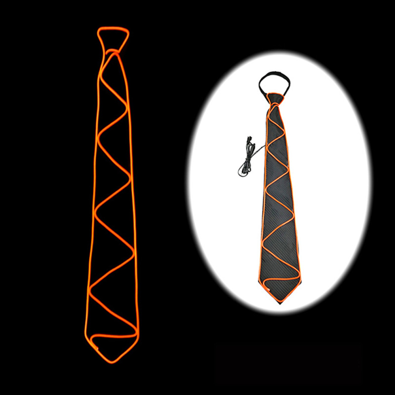 Corbata luminosa EL suministros para Halloween fiesta LED corbata brillante luminiscente al por mayor