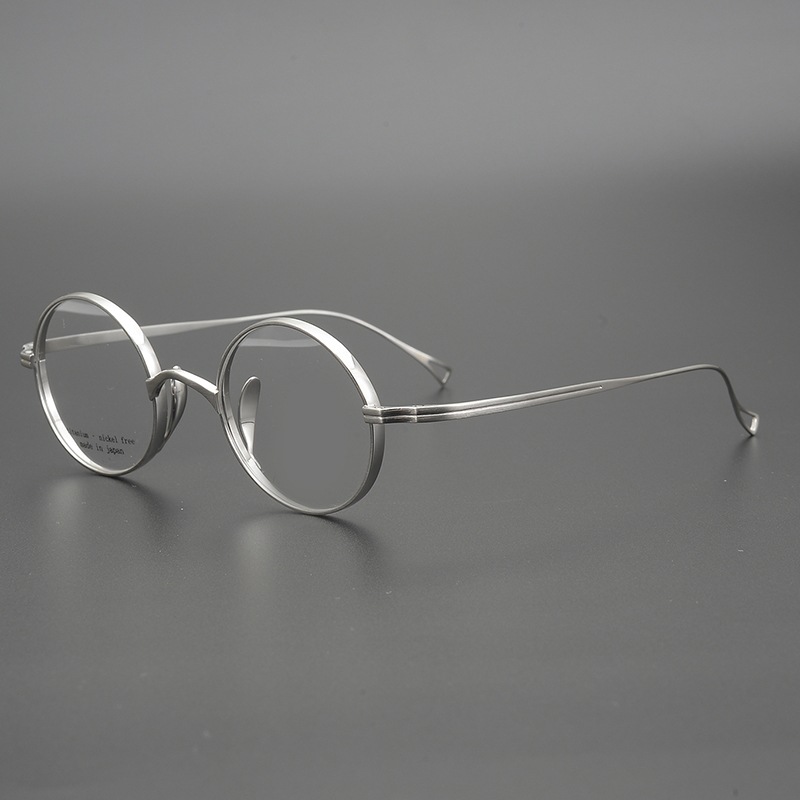 水滴鼻托日本设计师超轻纯钛近视眼镜框架 复古圆框女防蓝光男潮