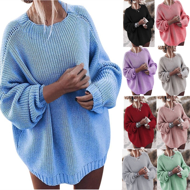 Suéter Abrigo de Punto de Color Sólido, Holgado, con Mangas de Murciélago, Talla Grande para Mujer, Novedades de Invierno 2025, Productos Nuevos de Amazon, Transfronterizo image 3