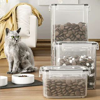 外贸加厚储粮桶猫粮收纳储存桶防潮密封罐狗粮罐宠物粮食桶猫粮盒