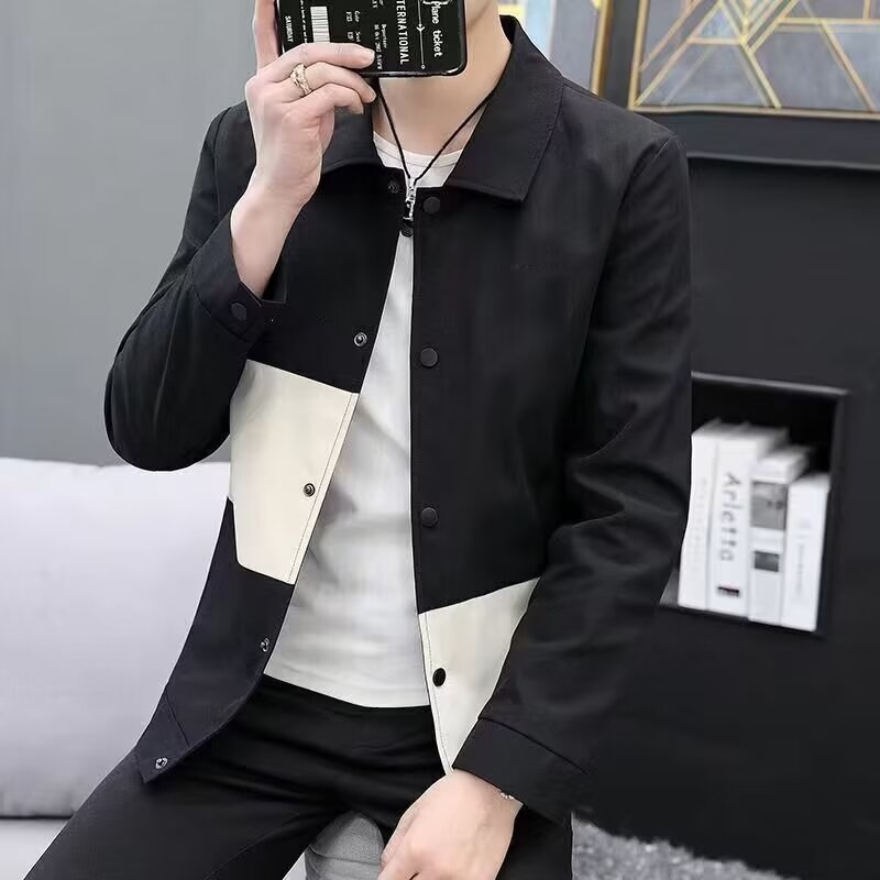 2024 New Spring and Autumn Lapel Jacket Men's Fashionable Brand Loose Men's Fashionable Spring High-end Casual Jacket