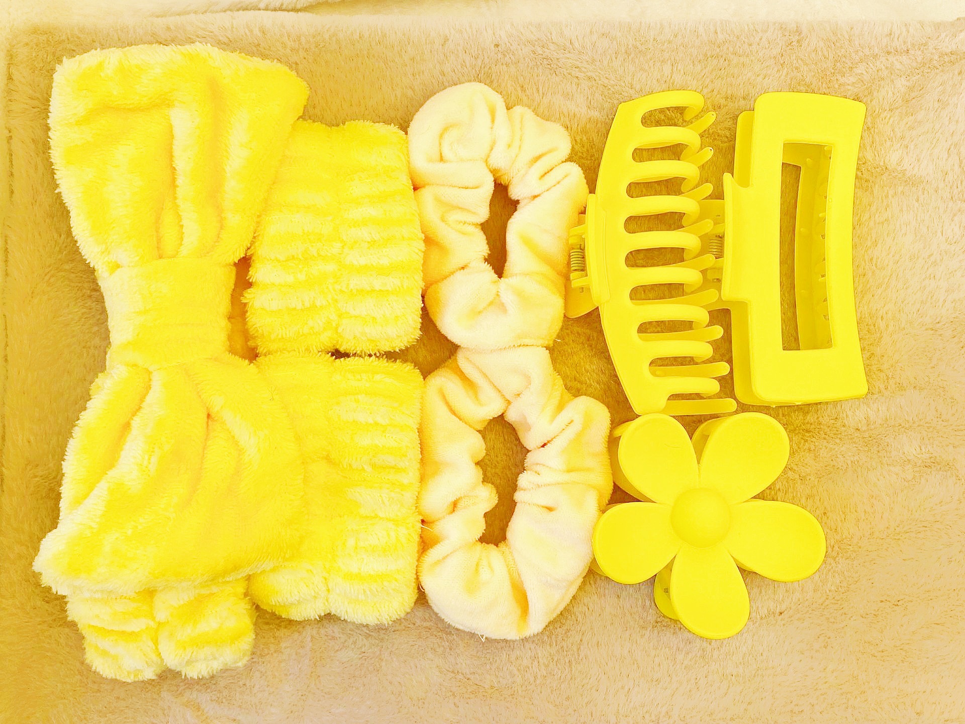 Correa para el cabello suave, tocado, lazo, lavado, multicolor mate mate, clip de agarre grande, anillo para el cabello elástico, juego de 16 piezas