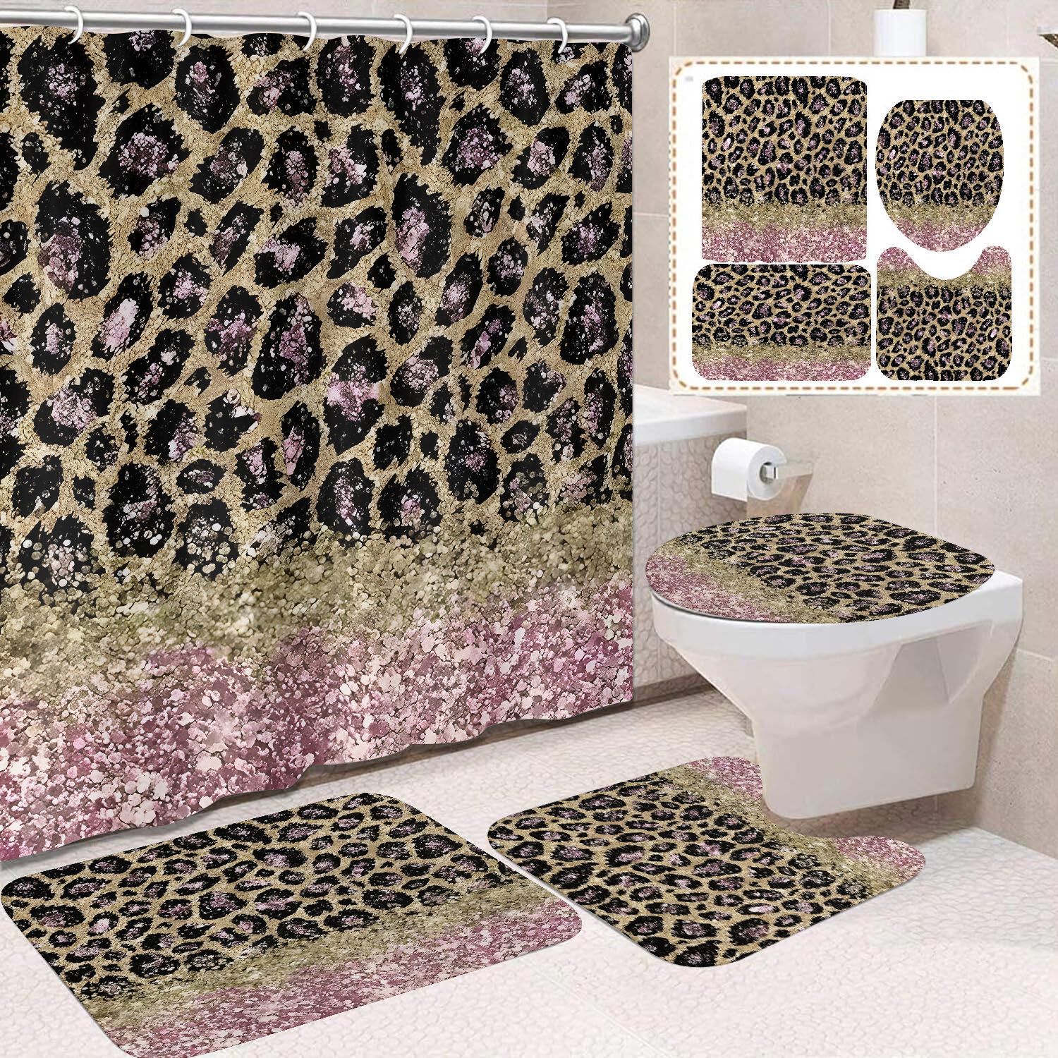 Transfronterizo Amazon cortina de ducha de color degradado cortina de baño letra patrón de mariposa cortina de ducha impermeable y a prueba de moho image 19