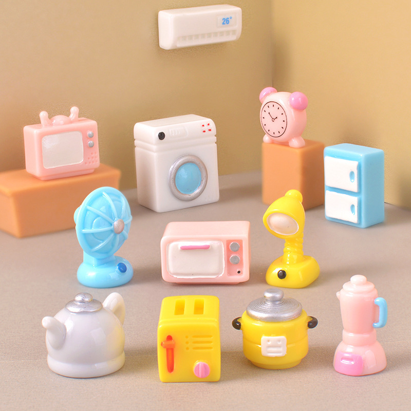 Micro Landscape Cartoon Mini Simulation Furniture and Appliance Set for DIY Home Decoration Accessories Resin Ornaments