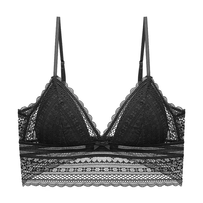 新款U型美背文胸薄款三角杯无钢圈文胸罩大露背蕾丝性感女士内衣