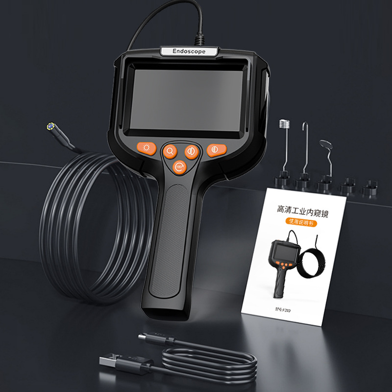 Endoscopio industrial de alta definición detector de tuberías 4.3 pulgadas con pantalla portátil de lente única 5.5MM suministro directo de fábrica
