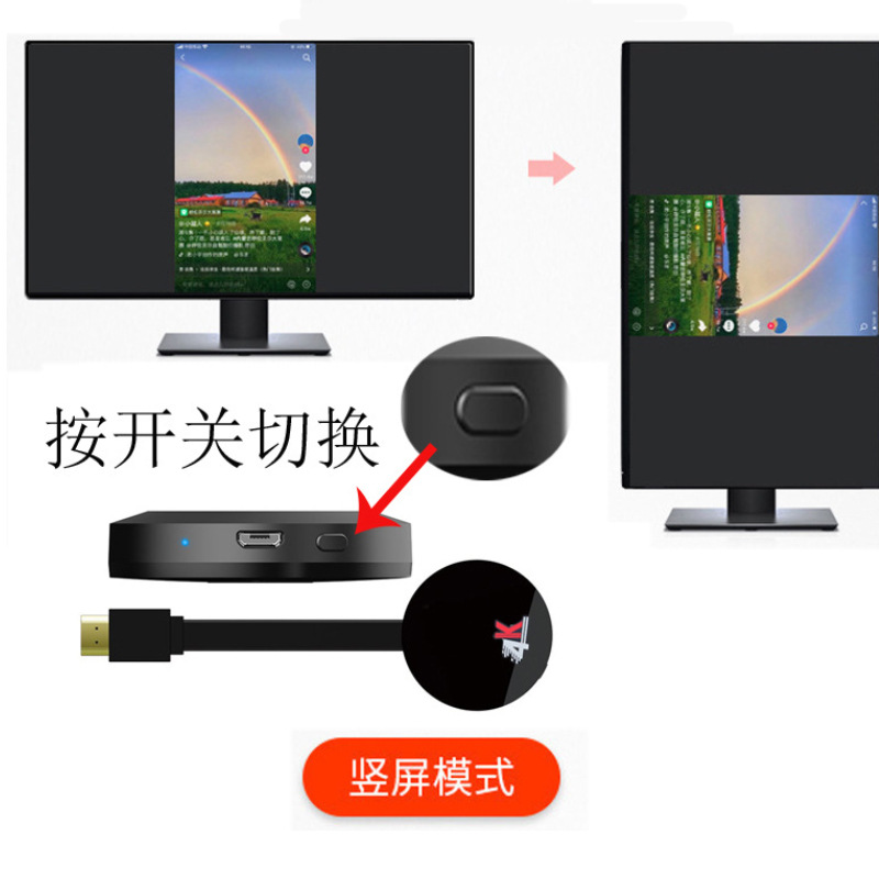 Proyector de pantalla inalámbrica 4K Teléfono móvil Android Pingguo Hongmeng 7 días sin razón para devolver el conector externo